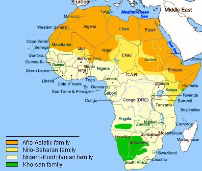 Language families in Africa