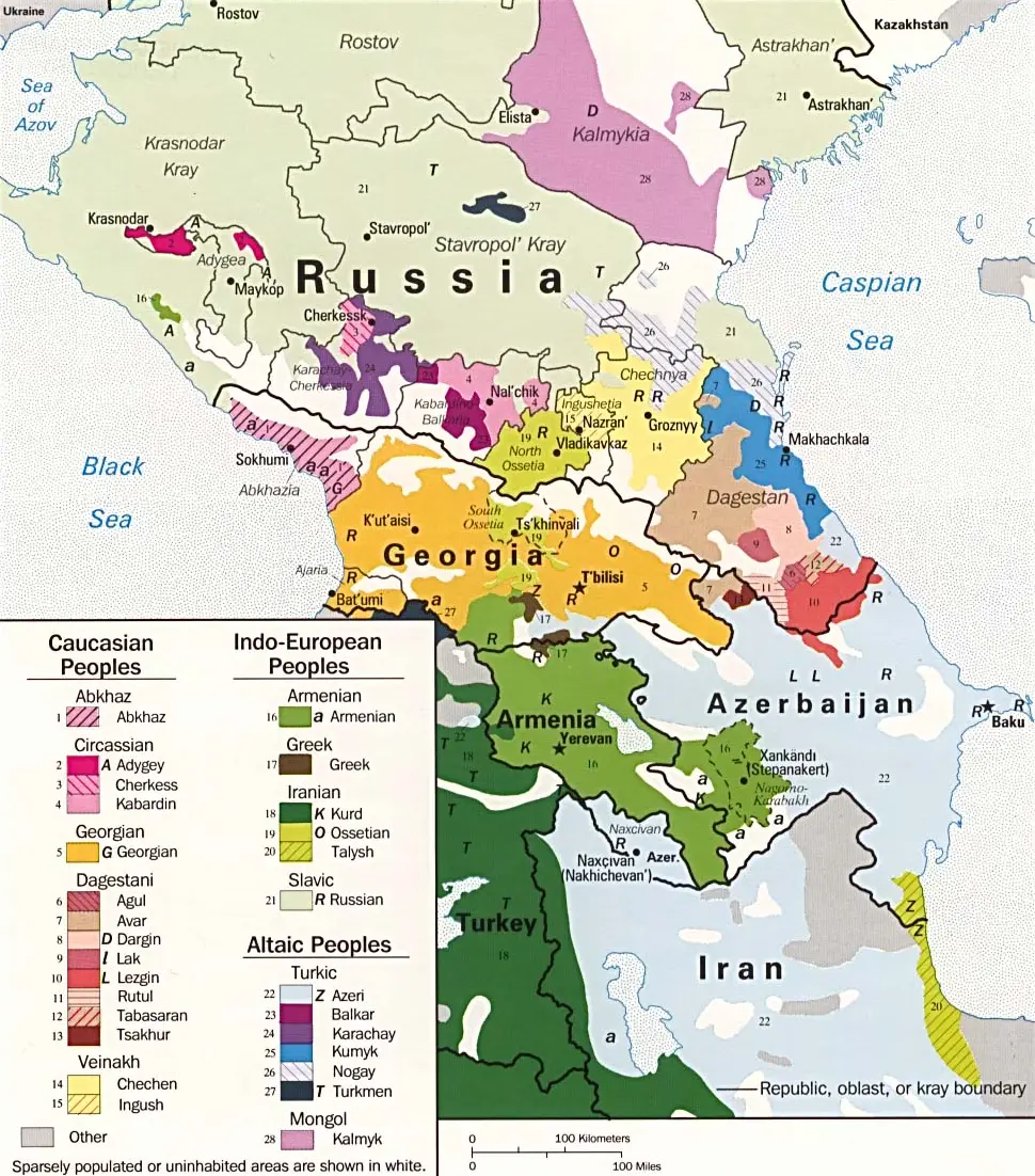 Ethno-linguistic groups in Caucasus
